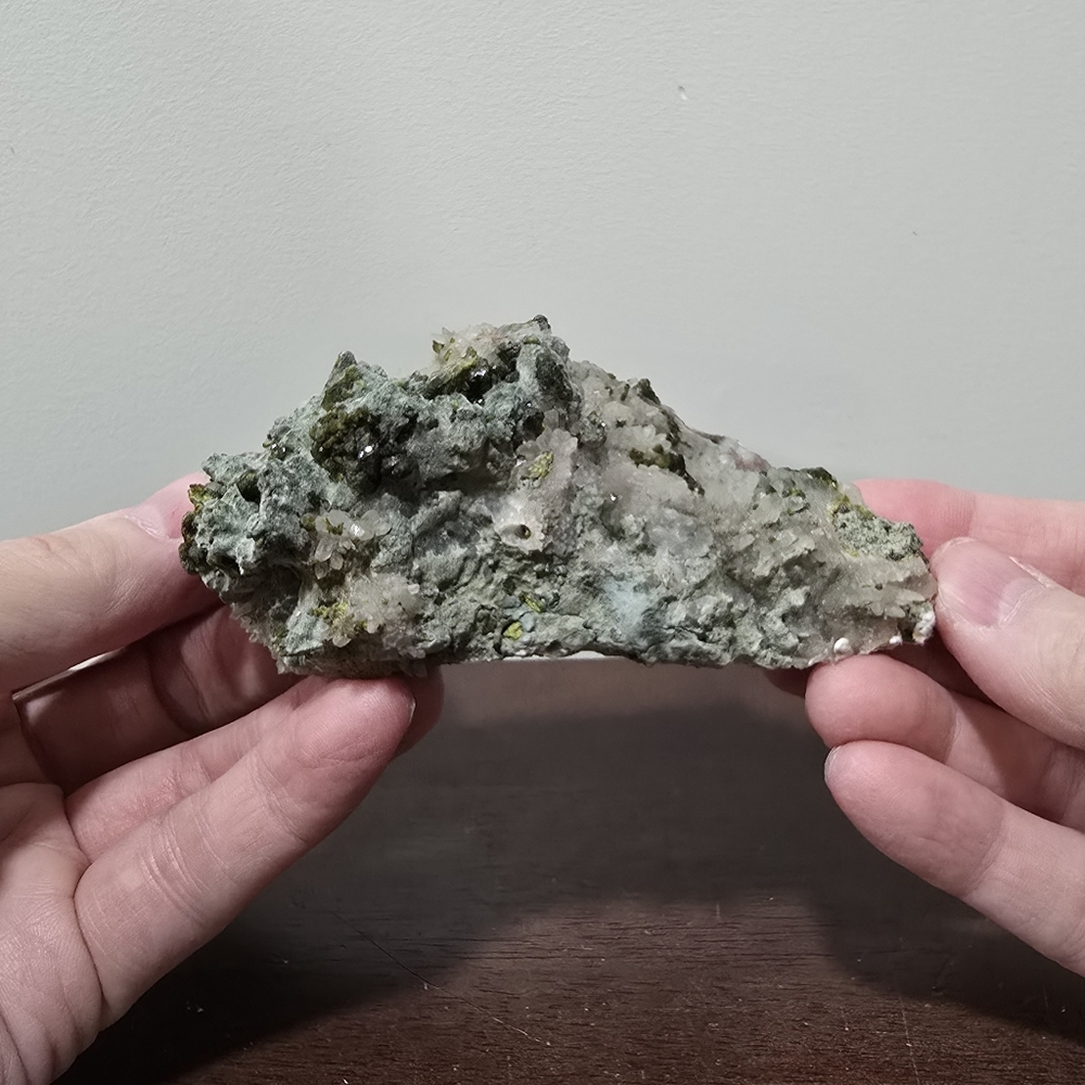 Epidote and Quartz Crystal Cluster #E